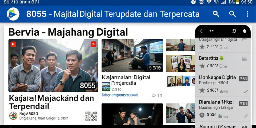 Antarmuka aplikasi Majalah Digital 8055 yang ramah pengguna.