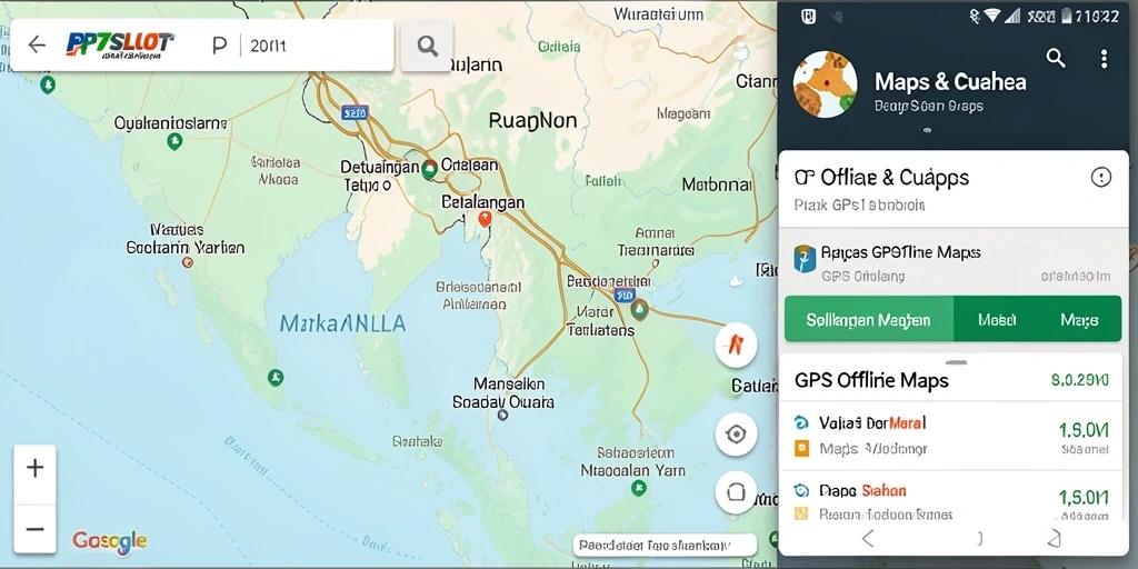 Tampilan antarmuka <strong>PP7SLOT</strong> dengan fitur GPS Offline Maps yang jelas dan informatif.
