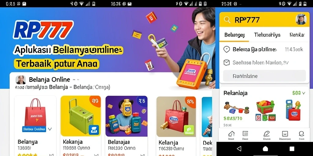Antarmuka aplikasi RP777 untuk belanja online yang memudahkan pengguna.