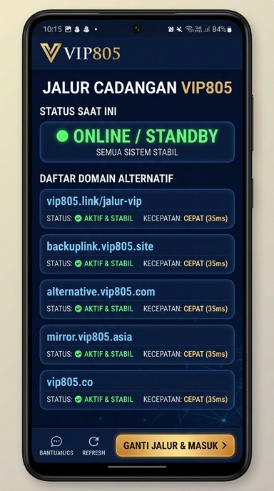 Tampilan link alternatif vip805